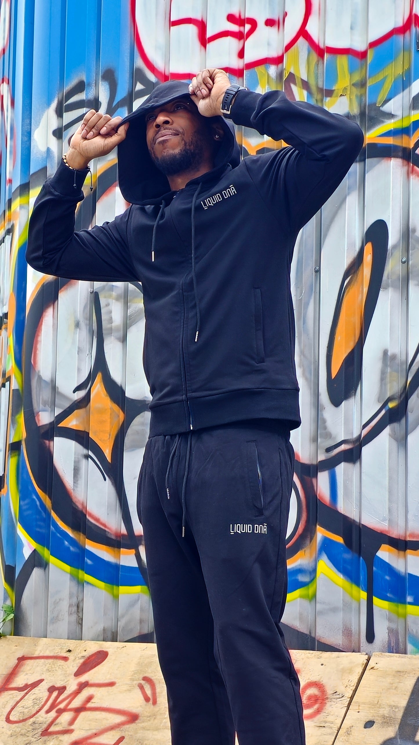 Liquid DNA Reflective Tracksuit Black