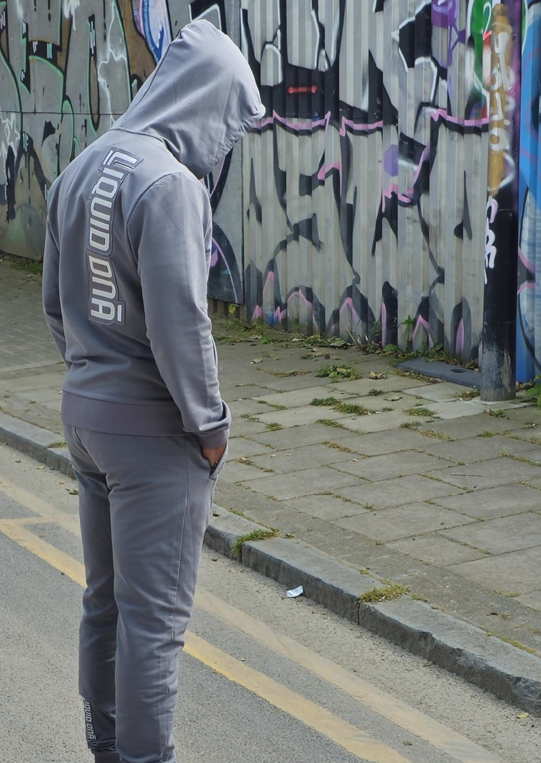 Liquid DNA Embroidery Tracksuit Grey