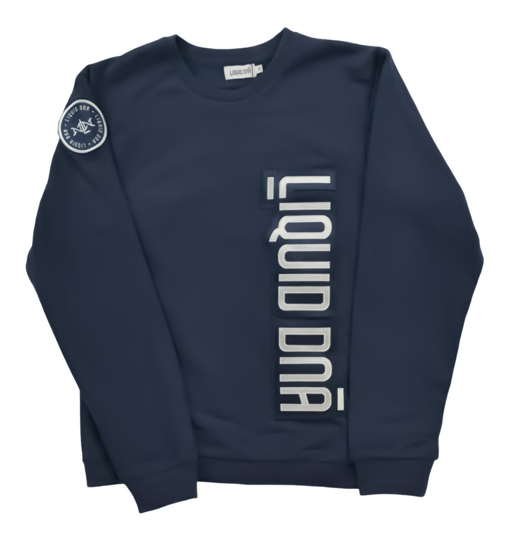 Liquid DNA Embroidery Sweater Navy Blue