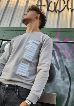 Liquid DNA Embroidery Sweater Grey